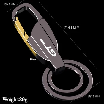 

New Metal Keychain Metal Alloy Buckle Waist Car Key Chain Key Chain for Peugeot 3008 GT Car accessories