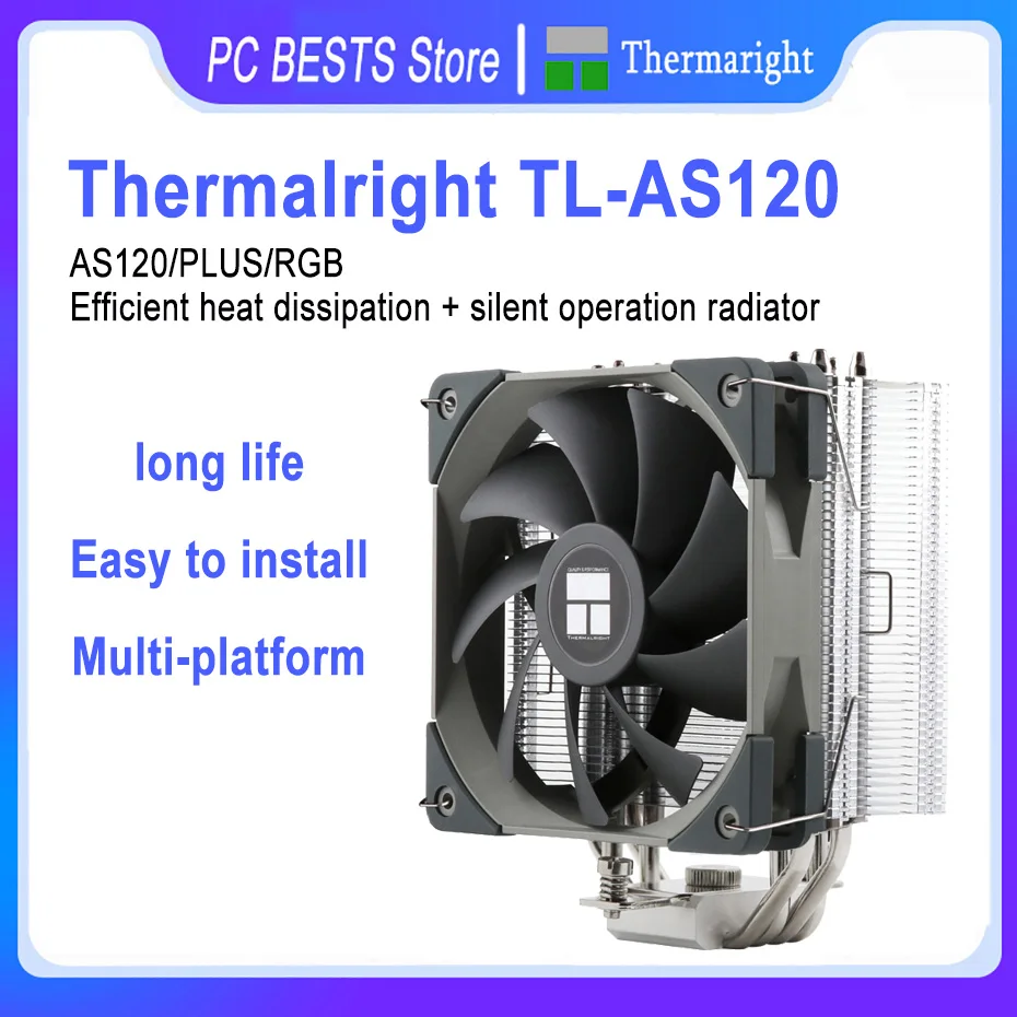 

Thermalright AS120 PLUS/RGB CPU Cooler 4 Copper Pipe Computer Case CPU Air-cooled Cooler Intel 115X 1200 2066 2011 AMD AM4