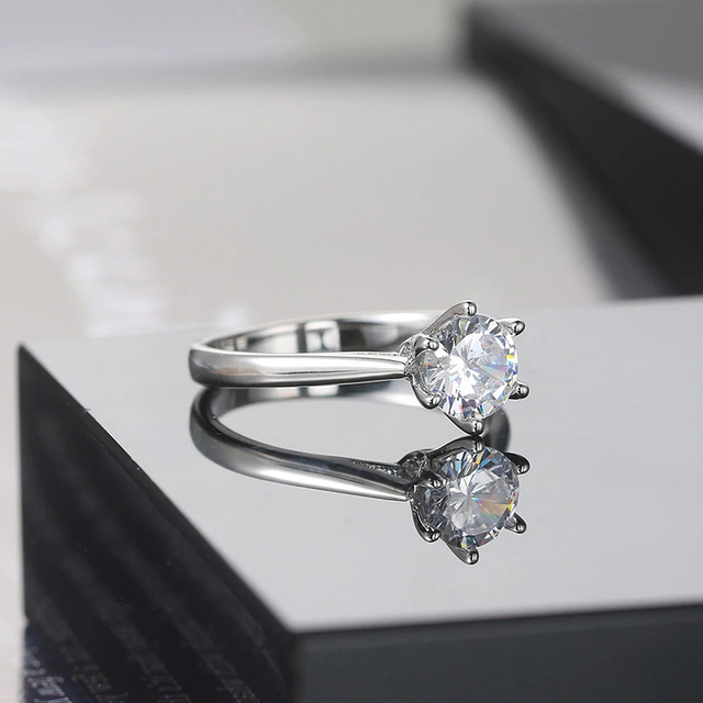 Diamond Rings For Women Zircon Charms Bridal White Gold Engagement Promise Ring Trendy Korean Marriage Jewelry Wholesale