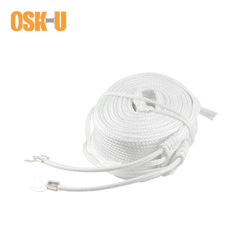 220V High Temperature Fiberglass Heating Belt 3cm Belt Width 4/5/6/7/8M length Fireproof Electric Heater Element for Water Pipe