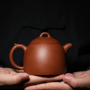 

Guan Fu Museum Yixing Qin Quan Manual Dark-red Enameled Pottery Teapot Down Slope Mud Will Capacity Infusion Of Tea Kettle