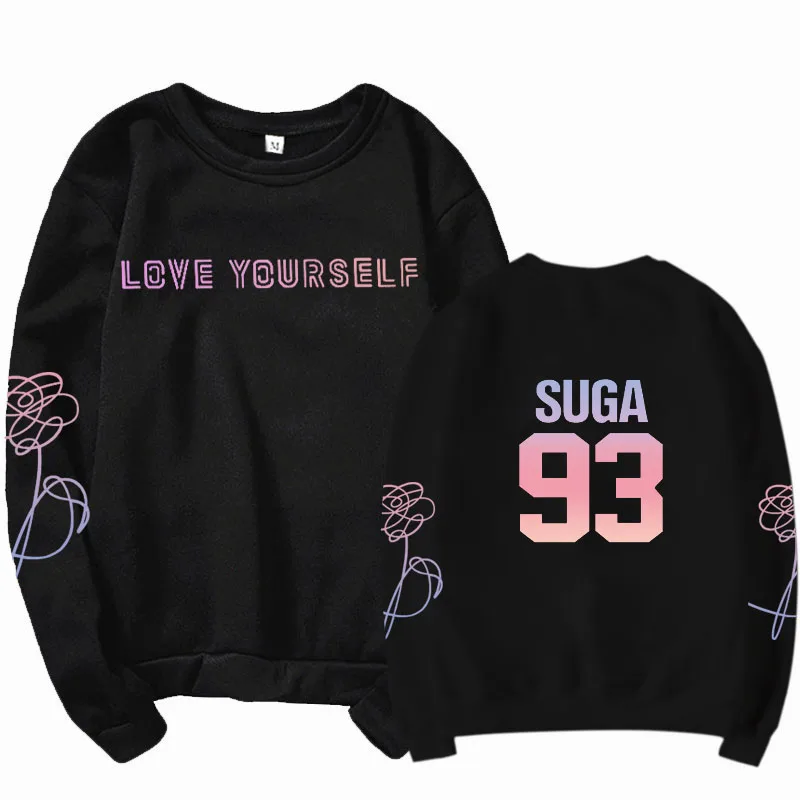 Унисекс Корейская черно-белая уличная одежда suga v Jungkook J-Hope Jimin Love yourself, толстовка с капюшоном Bangtan kpop