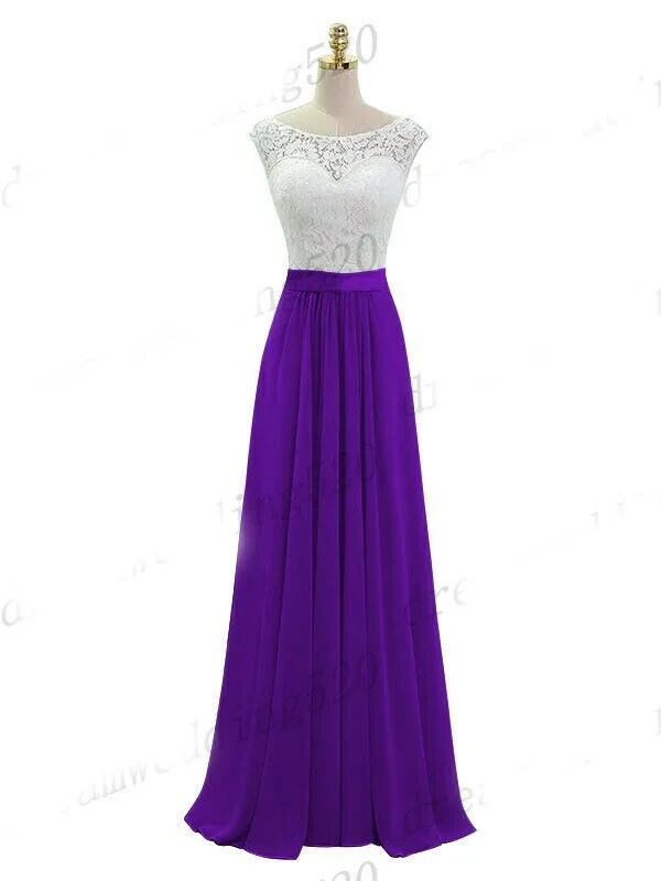 Purple 111 Трапециевидные шифоновые кружевные с кушаком, с глубоким вырезом, элегантные платья подружки невесты с открытыми плечами, свадебные вечерние платья, robe de soiree, на шнуровке - Цвет: Purple 111