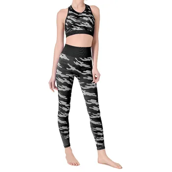 

2PCS Camouflage Camo sport Set Sports Wear For Women Fitness Gym Clothing Booty Yoga Leggings + Sport Bra GYM Sport Suit Femme