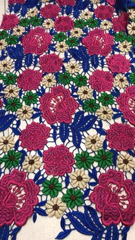 

top quality Modern design French net lace fabric African Flower mul ti color embroidery tulle lace fabric for ladies dress