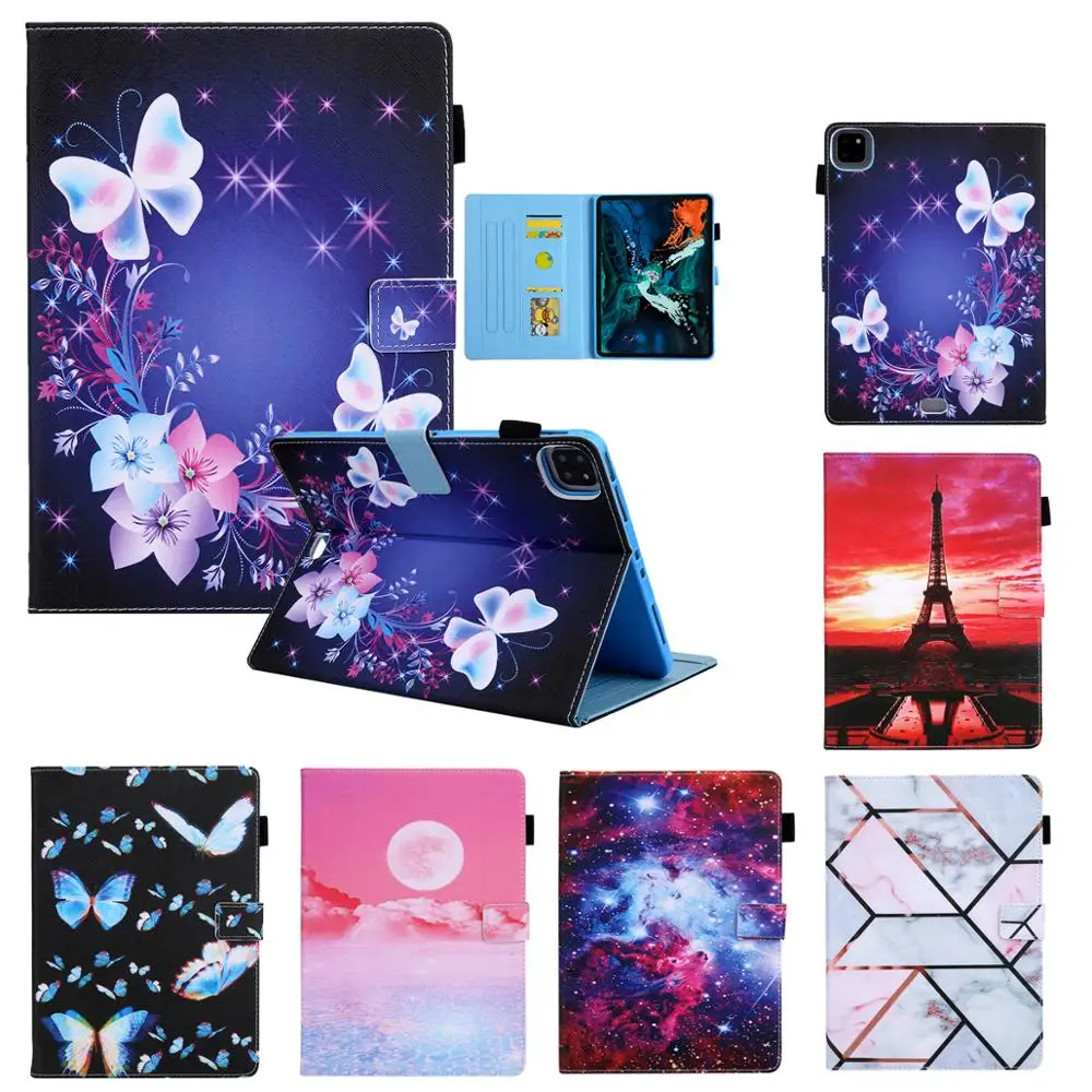 

Smart Tablet Protective Case For iPad Mini 1 2 3 4 5 Air 1 2 3 4 Pro11 2018 2020 TPU Leather Fashion Printed Pro Air 10.5 Cover