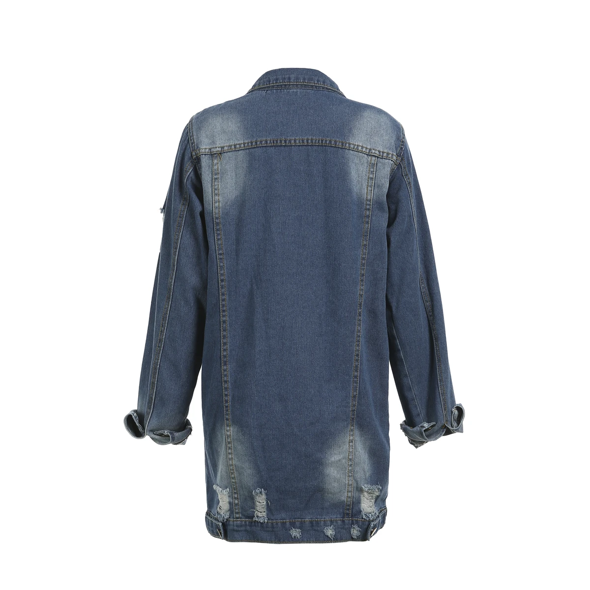 Fashion Autumn Women High Quality Denim Long Coats Oversized Long Sleeve Coat Button Jacket High Street Overcoat Plus Size S-3XL