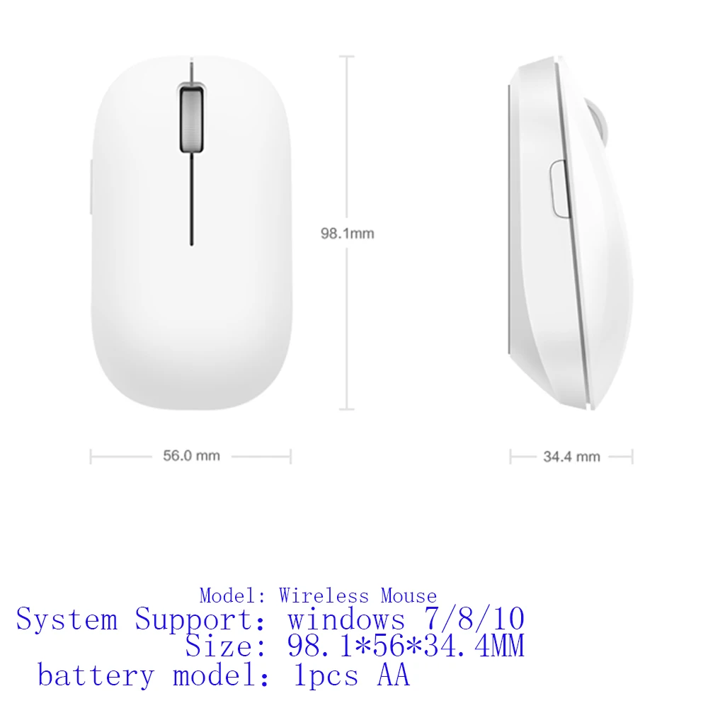 Xiaomi mi беспроводная мышь 2,4 ГГц 1200 точек/дюйм портативная mi ni Ga mi ng мышь для Macbook Windows 8 Win10 ноутбук компьютер - Цвет: white
