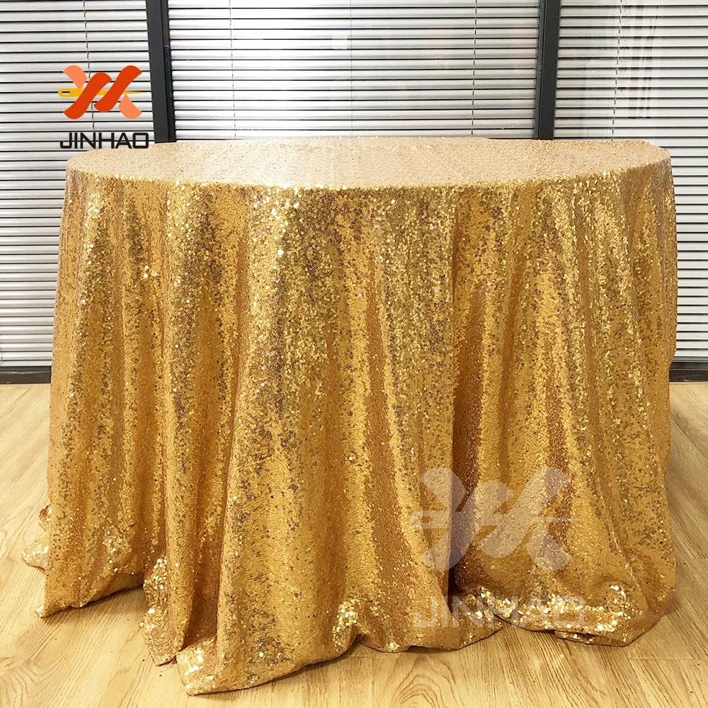 Good Quantity 72inch 180cm Gold Table Cloth Waterproof Round Sequin Tablecloth Wedding