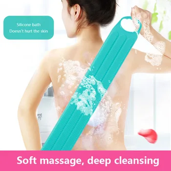 

Silicone Back Scrubber Soft Bath Brush Towel Bath Belt Body Exfoliating Massage For Shower Body Cleaning Bathroom Shower Strap