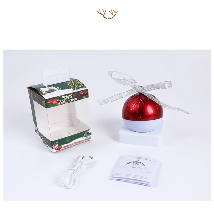 LEORY Fun беспроводной Bluetooth Рождественский динамик подарок Рождественский подарок шар светодиодный светильник TWS Мини Красочный Звук 8 рождественских песен