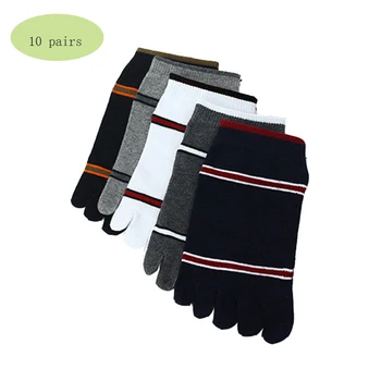 

10 pairs/lot Summer Japanese Sandal Split Toe Socks Men Cotton Breathable Five Toe Yoga Socks Male Casual wear short socks
