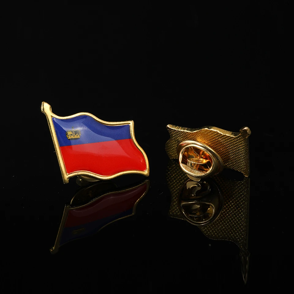 

Euro Liechtenstein Enamel Paint National Flag Tie Lapel Brooch Suit Clothes Wearable Jewelry Pin Badge Collection
