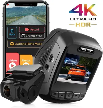 

Pruveeo T7 4K Dual Dash Cam Front and Rear, Built in WiFi GPS, Dash Camera for Cars, Supercapacitor,