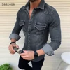 Men Denim Jackets Long Sleeve Jean Outerwear Plus size 3xl Mens Fashion Autumn New Casual Streetwear Jeans Jacket Thin Style ► Photo 3/6