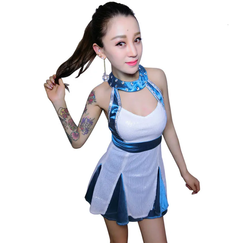 Rhinestone DS Bar Performance New Sexy Nightclub DJ Singers gogo Collar Dance Costume Jazz Dancer Stage Dance Costume For Singer (7)