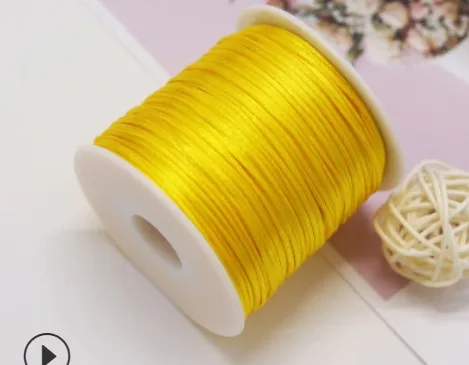 50Meters X 1MM Chinese Knot Rattail Satin Cord for Braided Macrame String Jewelry Findings Beading Rope 34 Colours 