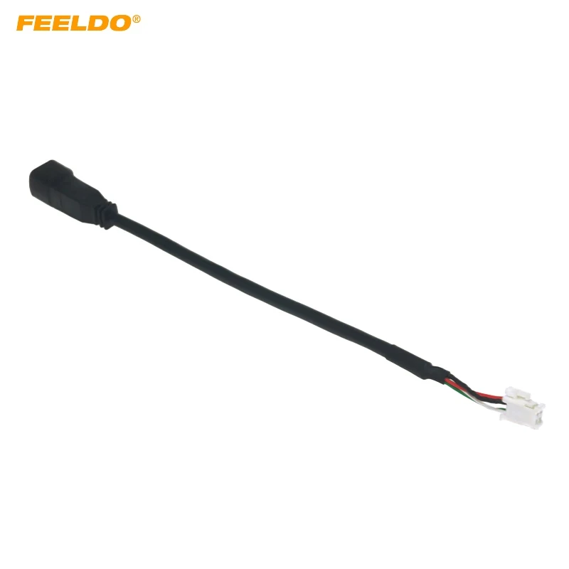 

FEELDO Car Radio Audio 4Pin Conector Changer Port Adapter for Volkswagen BORA Sagitar Magotan Touran Octavia USB Cable Transfer