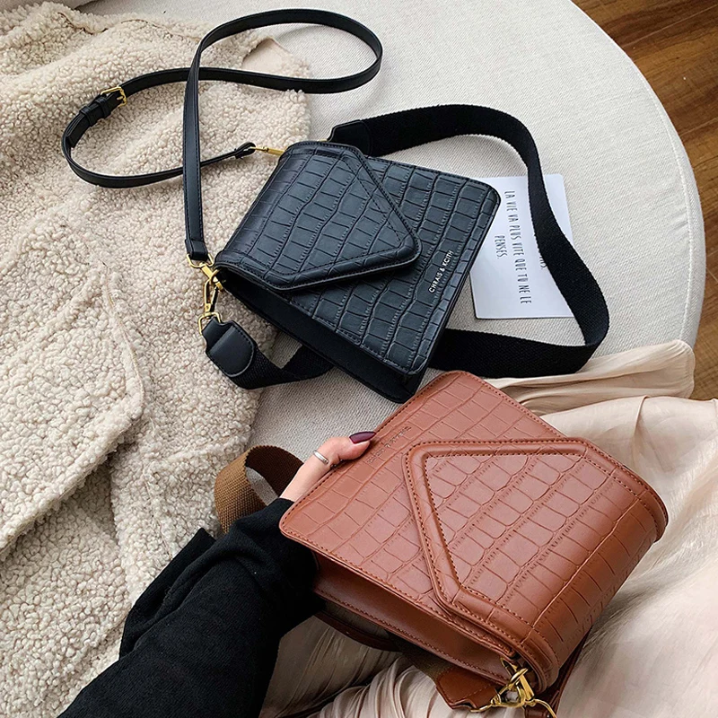 

Vintage Crocodlie Pattern Crossbody Bags For Women Luxury Pu Leather Designer Handbag Women Shoulder Bags Alligator Fashion Flap