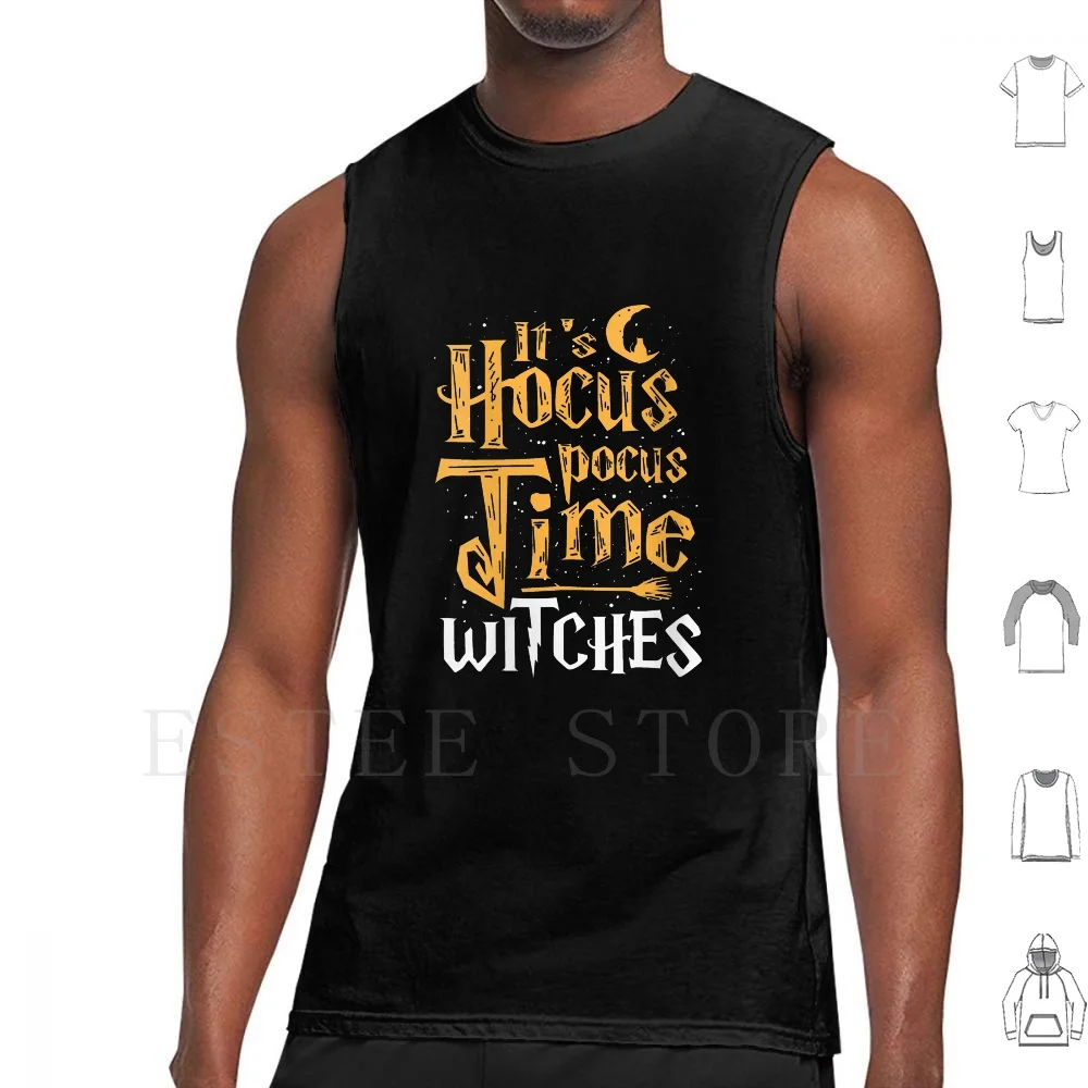 Womens It'S Hocus.Pocus Time Witches Cute Tank Tops Vest Senza Maniche Halloween Witches Witch Sanderson Sisters Hocus Film