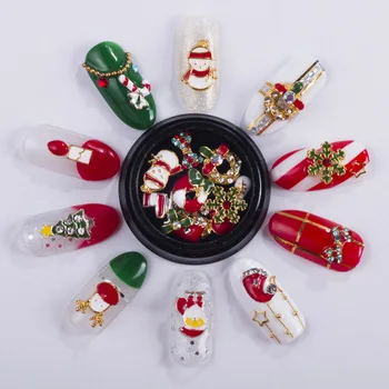 

10 Nail Decoration Accessories Christmas Nail Alloy Nail Sticker Snowflake Clock Christmas Series Nail Sticker Diamond