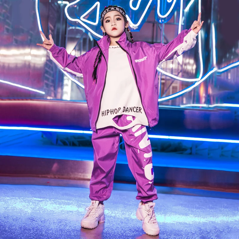 Модные джазовые танцевальные костюмы для девочек с длинным рукавом в стиле хип