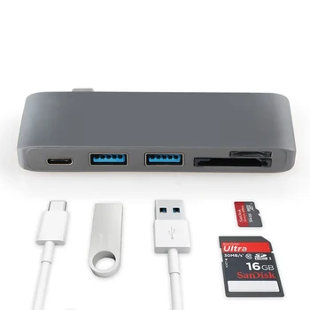 

2020 USB C Hub To TF SD Reader Slot Hub 3.0 PD Thunderbolt 3 USB C Hub Adapter for MacBook New Pro Air 12 13 15 16 2020 A2141