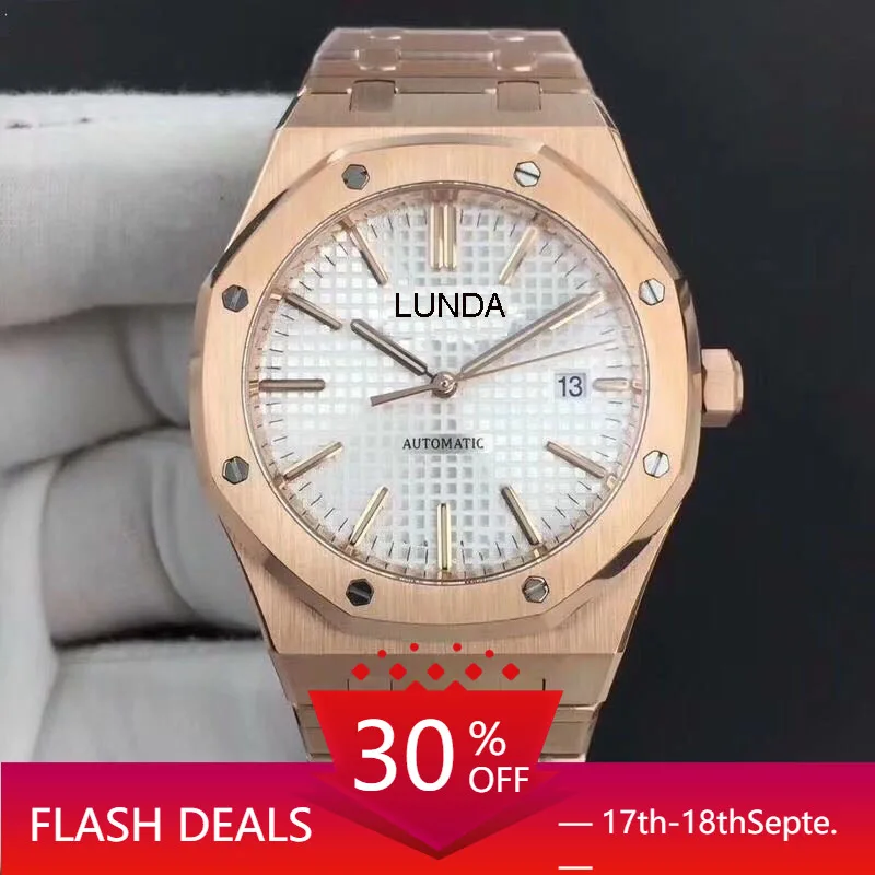 

2813 Movement Rose Gold Mens Watch Automatic Machinery Men Watches 42mm Sapphire Cystal Glass Back Stainless Steel Mens Watch