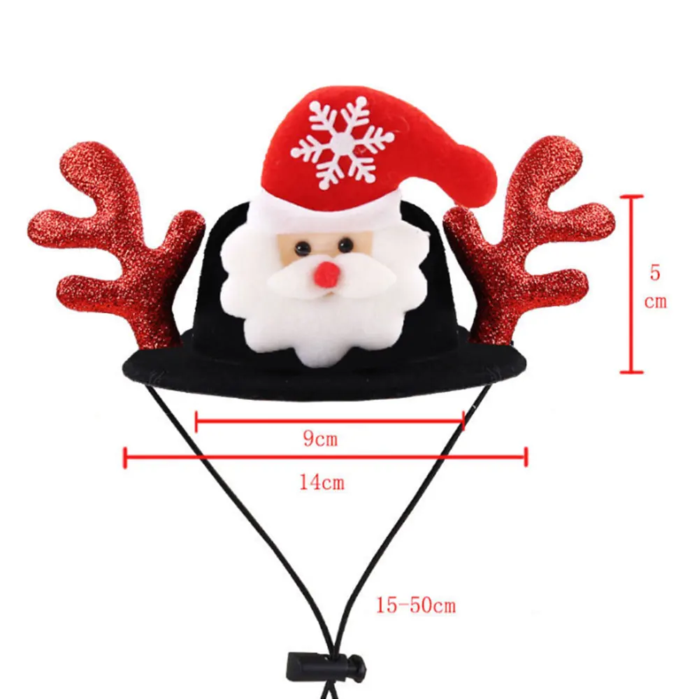 Funny Xmas Hat Pet Dog Cat Christmas Headwear Christmas Elk Reindeer Antlers headband Hat Apparel Adjustable Snowman Cap 20