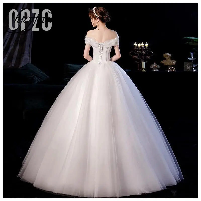Fashion Classic Simple Sweetheart Wedding dress plus size off shoulder Bow Vestidos De Noiva Robe De Mariage