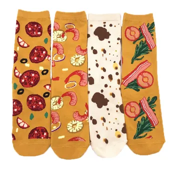 

PEONFLY 2020 New Hip Hop Cotton Men's Socks Harajuku Pizza Bacon Shrimp Happy Funny Socks For Male Wedding Christmas Gift