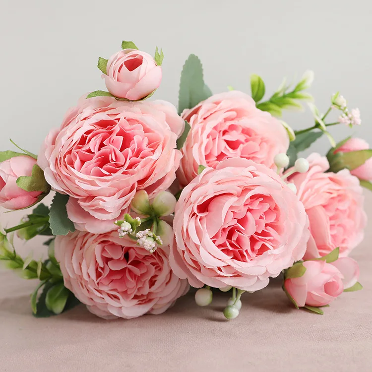 5 Heads Small Artificial Flowers Bouquet Fake Silk Gardenia Flowers Wedding  Party Decorative White Pink Flower For Home Garden - AliExpress