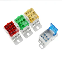 Cor ukk80a bloco de terminais 1 em muitos para fora da caixa de distribuição do trilho do ruído conector de fio elétrico universal em ui 80a 690 v 1000 v ac/dc(China)