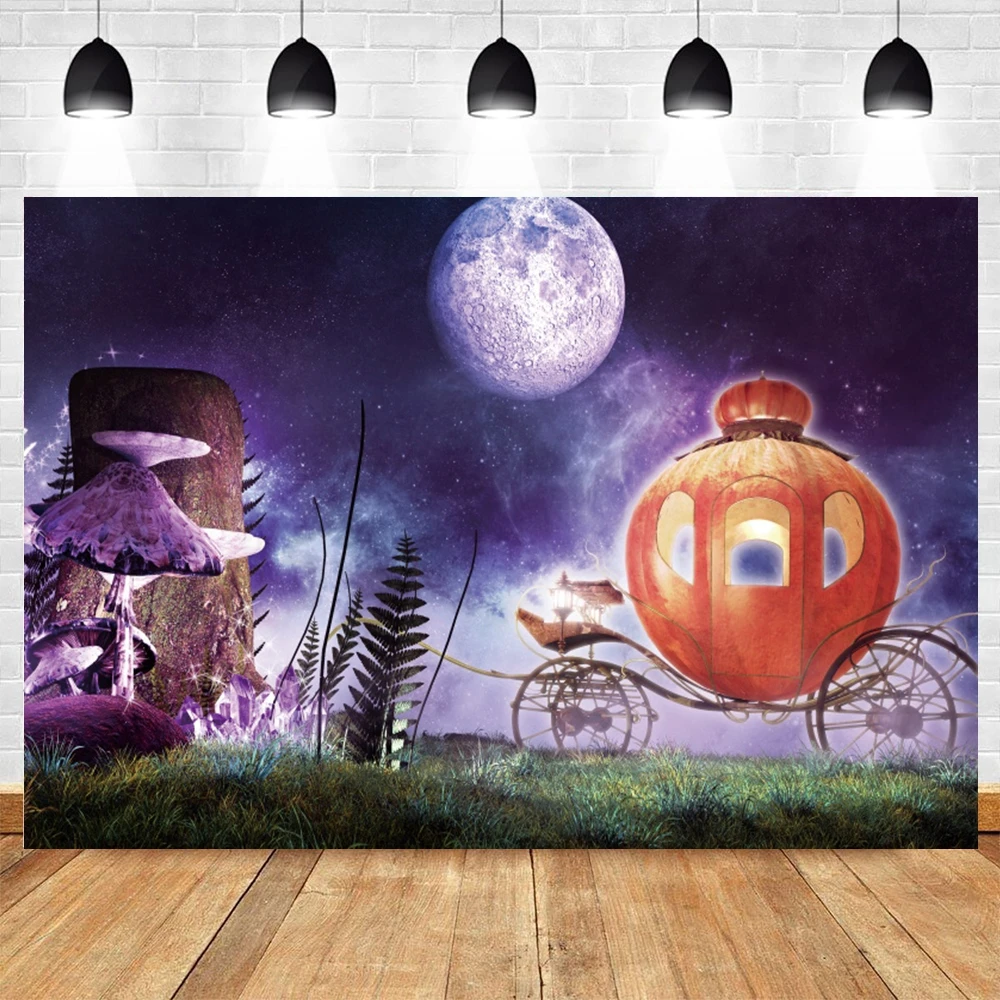 

Yeele Halloween Pumpkin Carriage Backdrop Photophone Baby Birthday Party Background Photography For Photo Studio Photocall