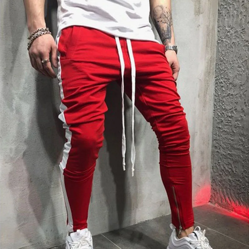 red track pants men