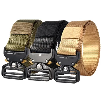 

2020 New Nylon Belt Men Army Tactical Belt Molle Military SWAT Combat Belts Outdoor Knock Off Survival Waist Tactical Gear 125cm