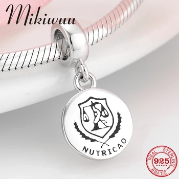 

Hot 925 Sterling Silver Nutrition fine Pendants Beads Fit Original Mikiwuu Charm DIY Bracelet Jewelry making nutricao