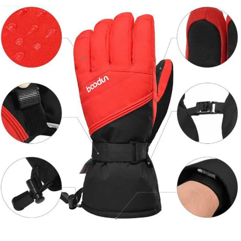 4-Layer Waterproof Breathable Touch Screen Ski & Snow Gloves -40℉ Insulated Warm Winter Gloves for Snowboarding Motorcycle