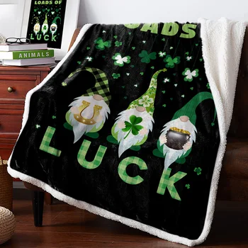 

Clover Dwarf Black Background Bedspread Coverlet Blankets Fleece Throw Cover Wrap Personalized Thick