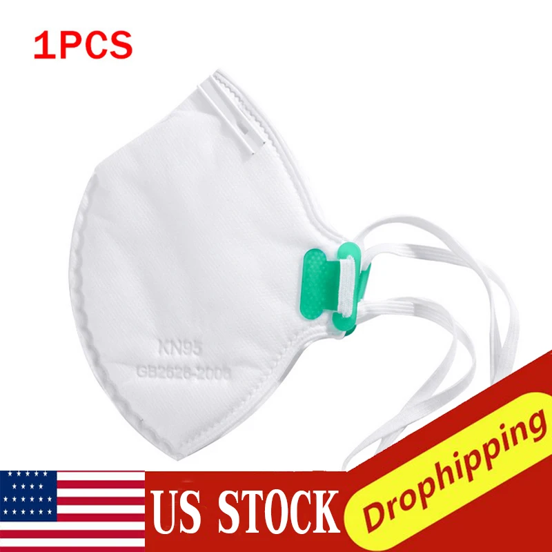 

20Pcs KN95 Adult Folding Nonwoven Dust Proof Mask PM2.5 Respirator Mouth Face Mask Without Valve Anti Fog Breathable Gauze Mask