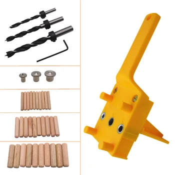 

41pcs/set Handheld Woodworking Dowel Jig Guide For 6 8 10mm Drill Bits Wood Drilling Straight Hole Doweling With Metal Sleeve