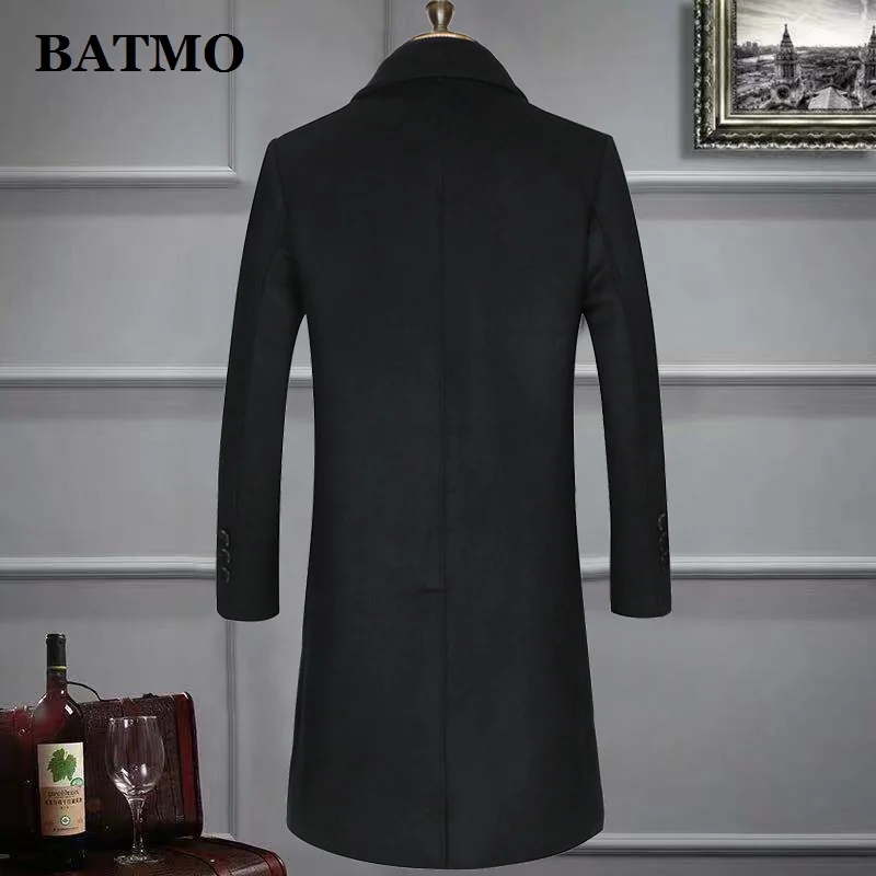 Batmo Новое поступление, зимняя высококачественная шерстяная Повседневная Длинная Мужская куртка, Мужская зимняя теплая куртка, большие размеры M-4XL 1882