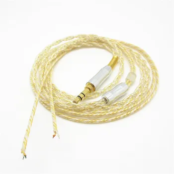 

DIY 3.5mm plug 4 shares 24 cores Gold and silver mixed earphone cable wire