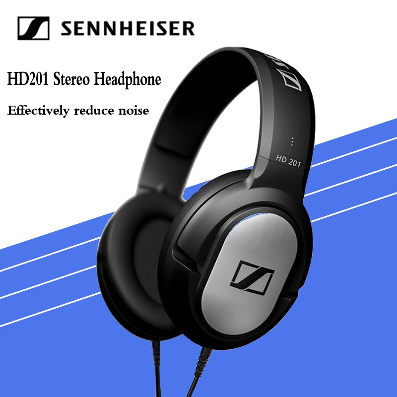 

Sennheiser HD201 Wired Headphones 3.5mm for iPhone/Samsung Computer Noise Reduction Earphones Sport Gaming Headset Stereo Bass