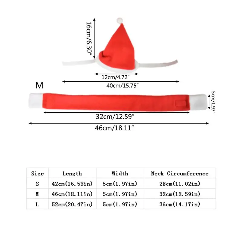 1 1 Set Christmas Pet Hat Scarf Triangle Cap Scarves Dog Puppy Cat Kitten Gifts Halloween Cosplay Costume Funny Decoration Red