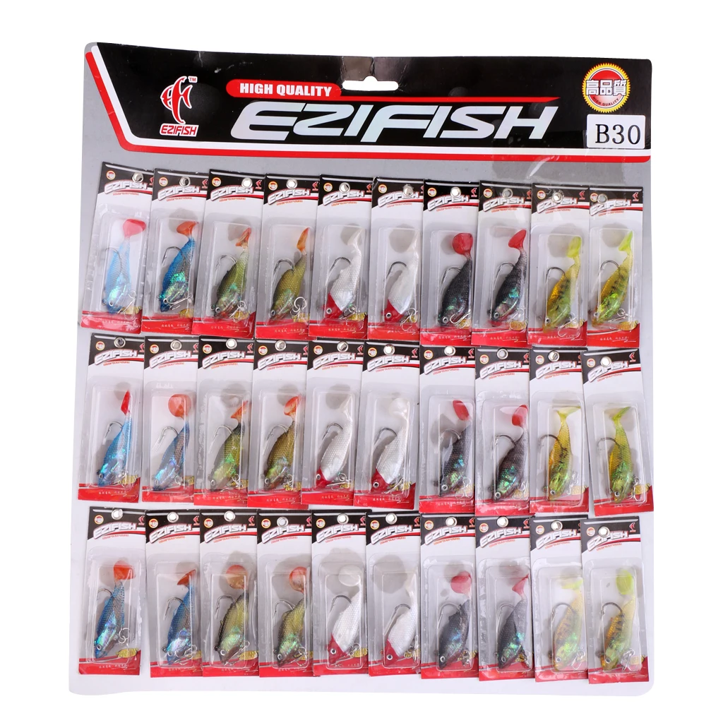 30Pcs/Pack Swim Shad 03 Fishing Lures Multicolor Trout Powerbait Soft Power Minnow Soft Lure Swim Crank Baits