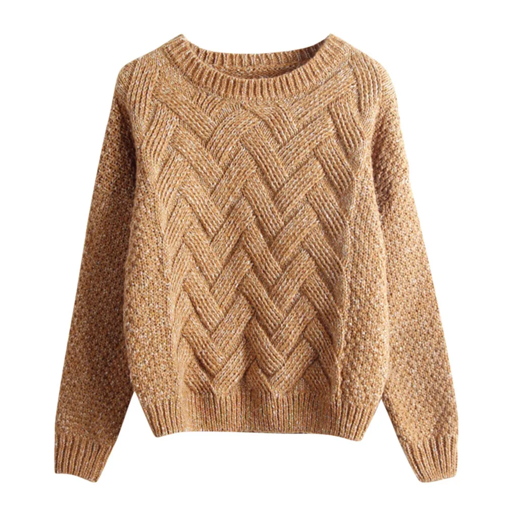 

Autumn Winter women's sweater pullover Knit Fashion 2019 Lady Long Sleeve Casual Solid Crochet Loose Sweater chompas para mujer