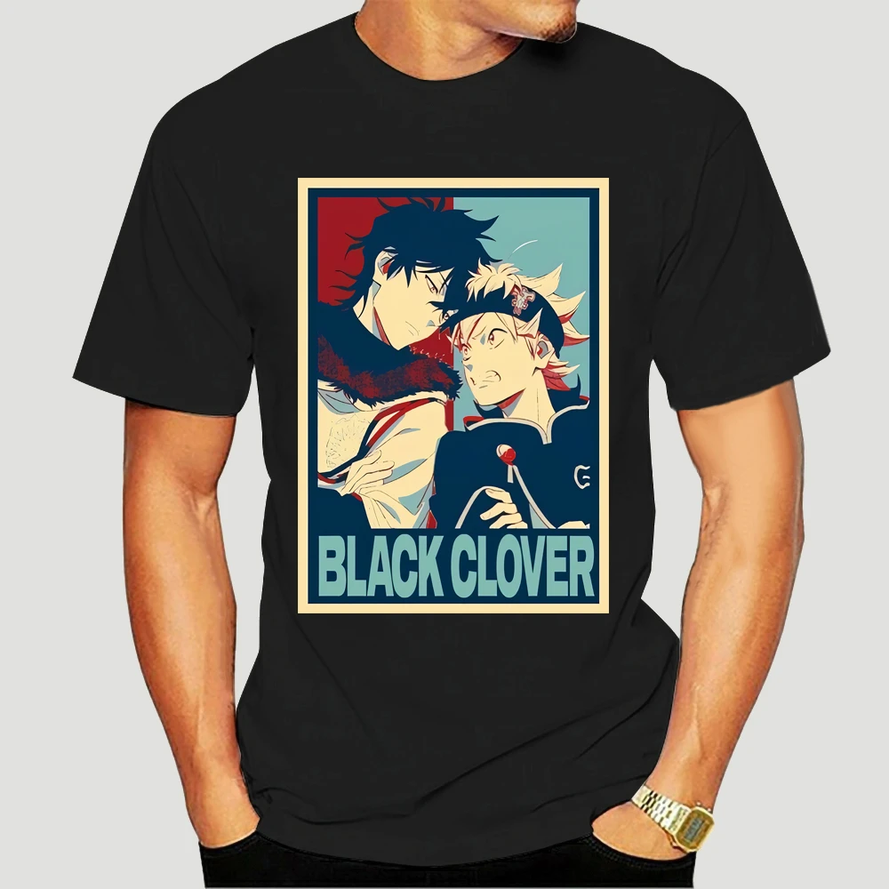 Camiseta negra con estampado de trébol para hombre, camiseta de manga corta  con estampado de Anime de Asta & Yuno, Wizard King, Noelle, remera con  estampado de S 6Xl, ropa de marca