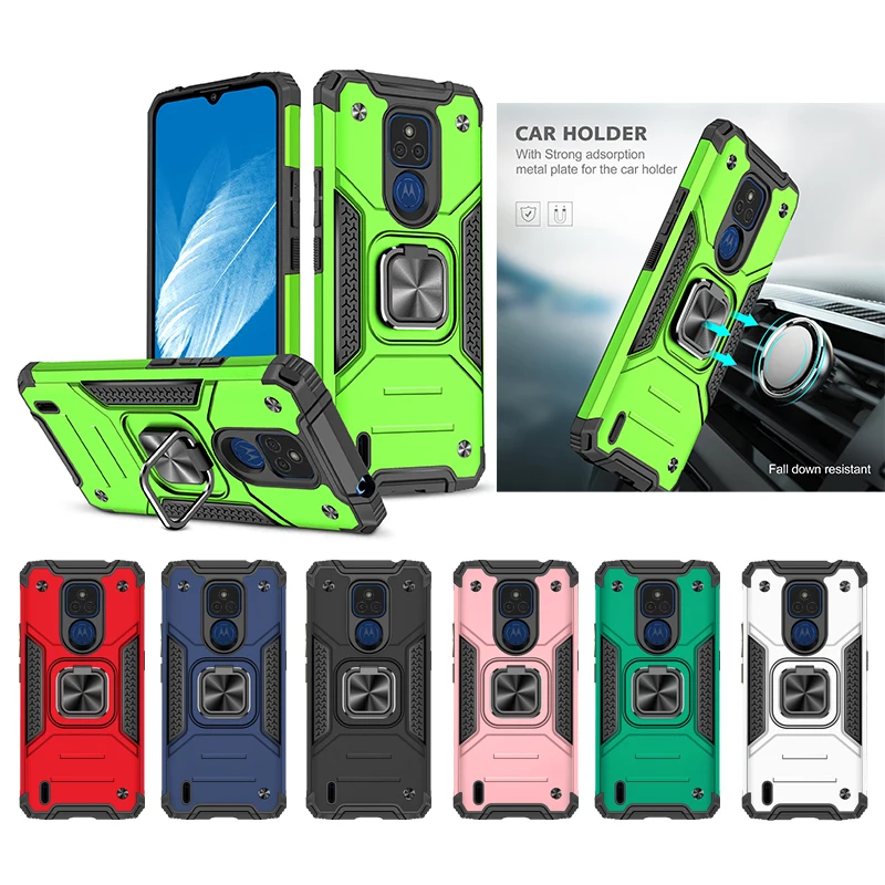 Чехол для Motorola MOTO E6S E7 Plus противоударный бронированный автомобильный держатель
