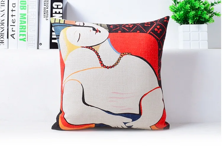 

White Gril Body Beauty Abstract Picasso Pop Art Decorative Pillow Cover Euro Pillows Travel Cute Home Decor Vintage Gift